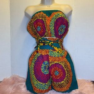 MultiColor Print Bandeau and Short Set